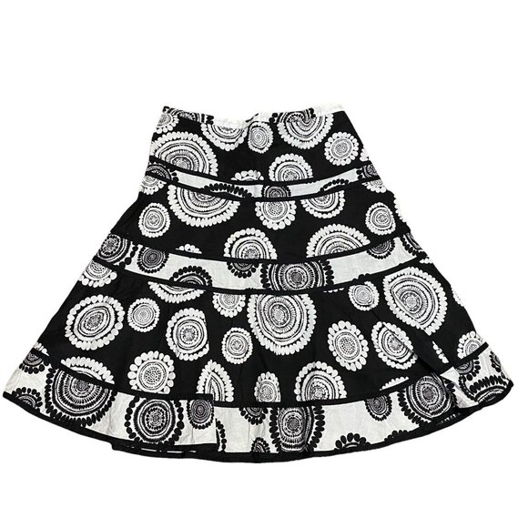 BCBG Max Azria Women’s Skirt Black & White A-Line Geometric Size 6 - Picture 2 of 8